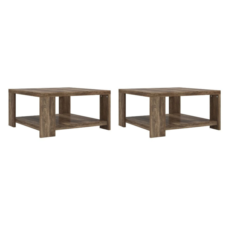 Ensemble de 2 tables basses Nathanial, Chêne noueux