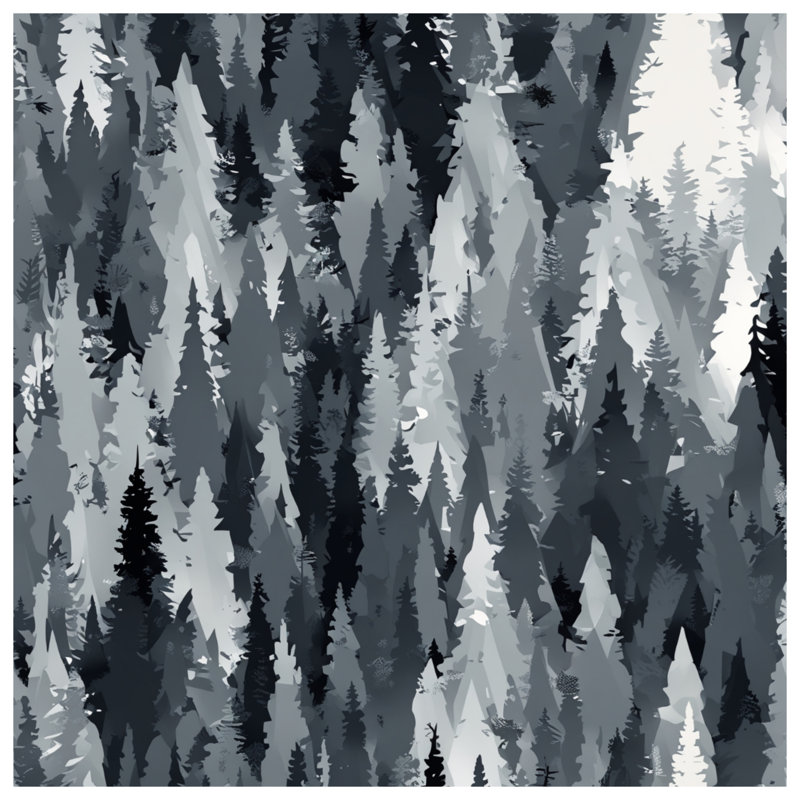 Monochrome Forest Trees Comforter, Twin Extra Long