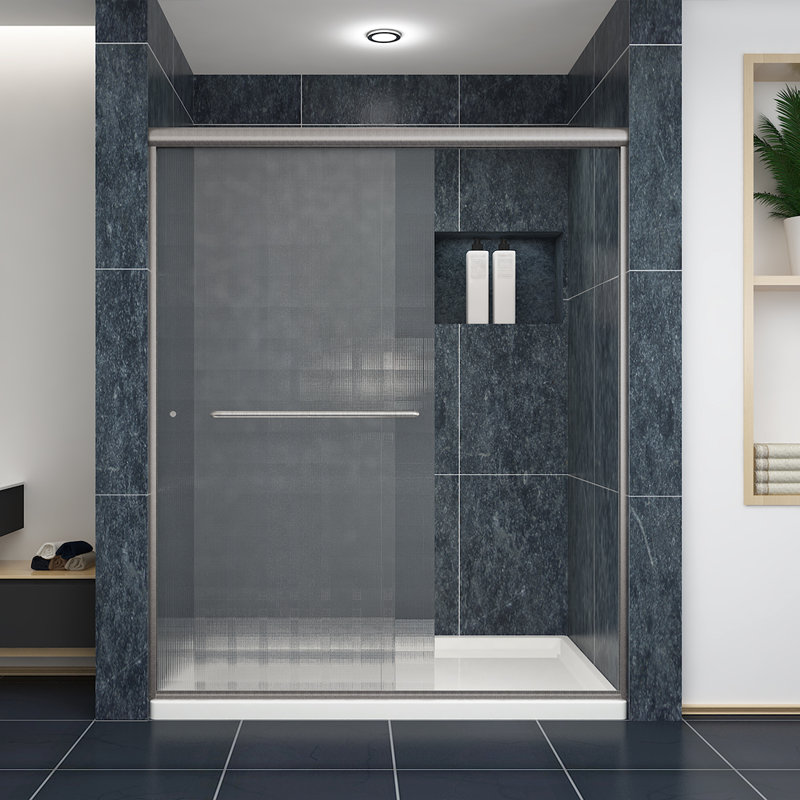 Porte de douche demi-cadre l 60 po x H 72 po