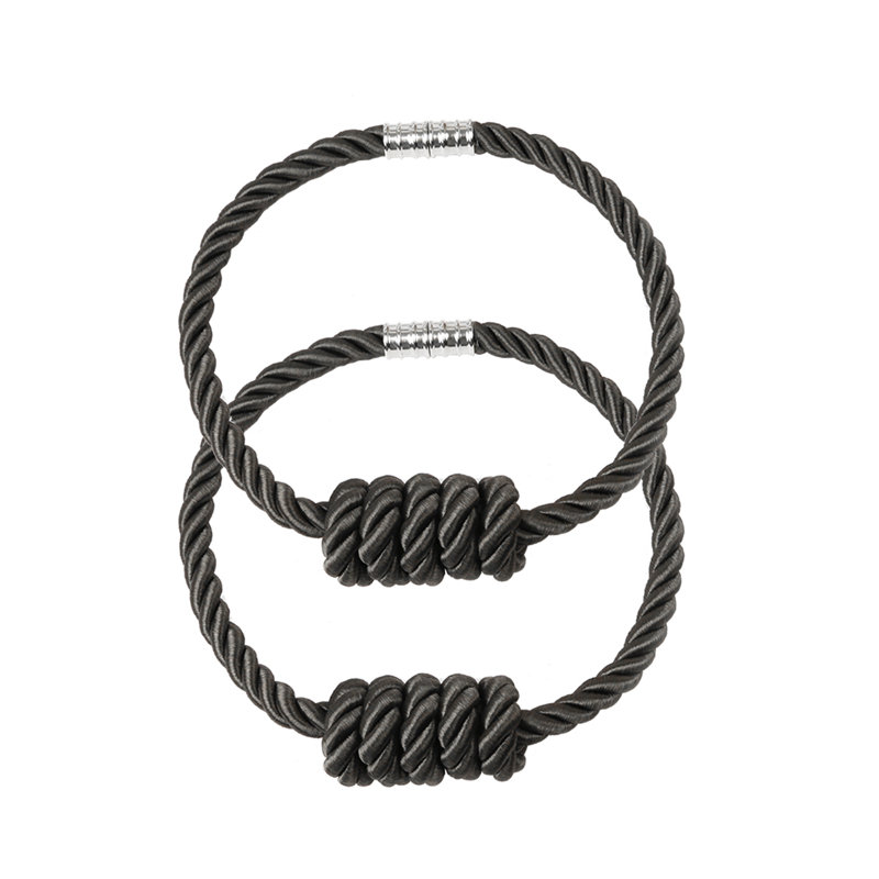 Rothsville Rayon Adjustable Curtain Tieback, Charcoal