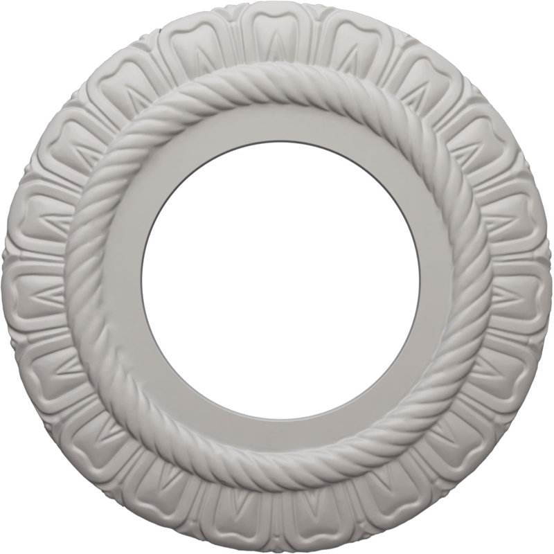 Endurathane Claremont Ceiling Medallion, 9"OD x 4 1/2"ID x 1/2"P (Fits Canopies up to 5 5/8"), Hand-Painted Ultra Pure White Finish