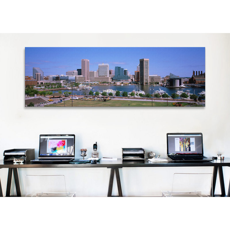 « inner harbor horizon baltimore, maryland », reproduction de photo sur toile, H 16 po x l 48 po x P 1,5 po, Toile tendue
