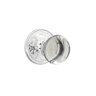 Ensemble de faux boutons Emtek avec rosette Lancaster et bouton en verre Providence