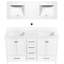 Meuble-lavabo de 60 pouces avec lavabo double, structure autoportante en bois massif, fonction de fermeture en douceur, blanc léger pour une décoration tendance,