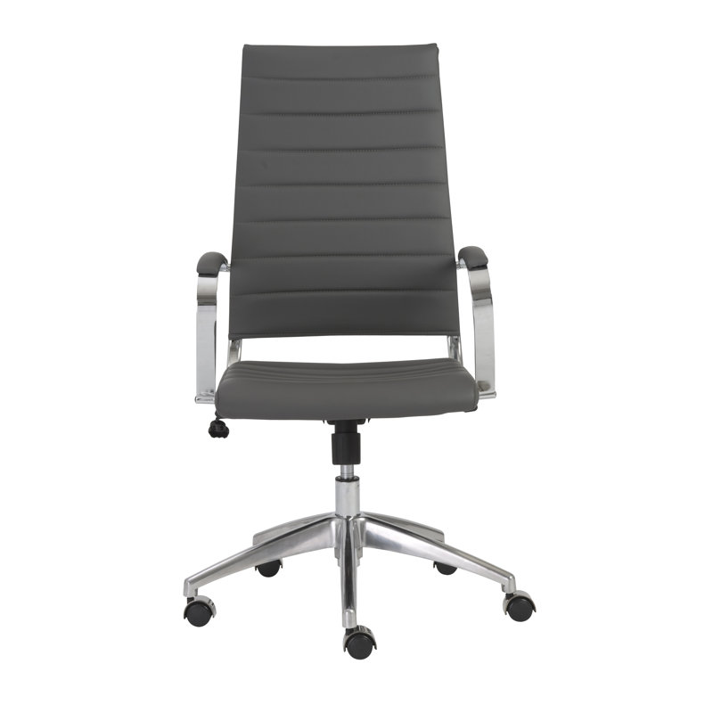 Rossie Conference Chair, Gray Faux Leather