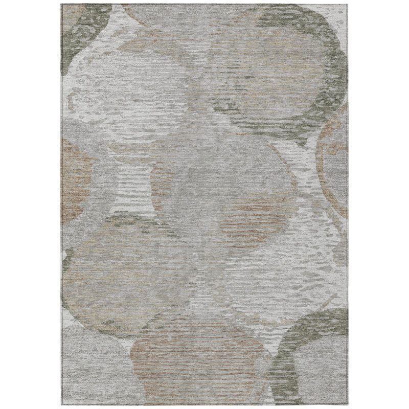 Machine Washable Indoor/Outdoor Chantille ACN2744 Geometric Rug, Taupe, 3' x 5'