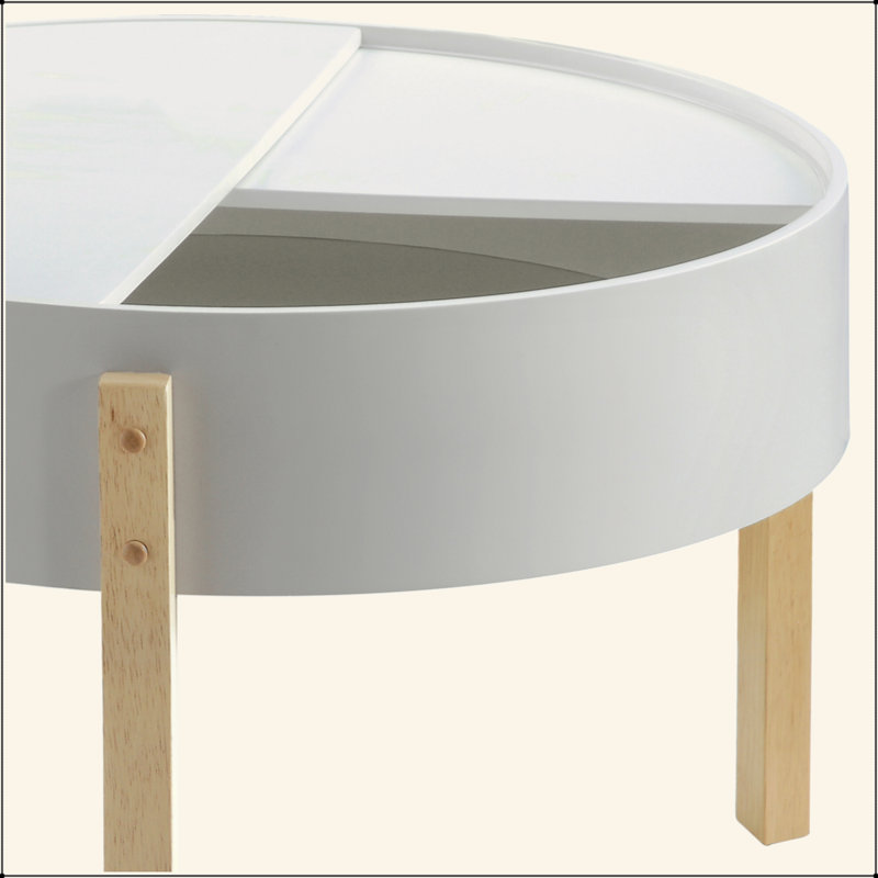 Bodfish White & Natural Round Coffee Table