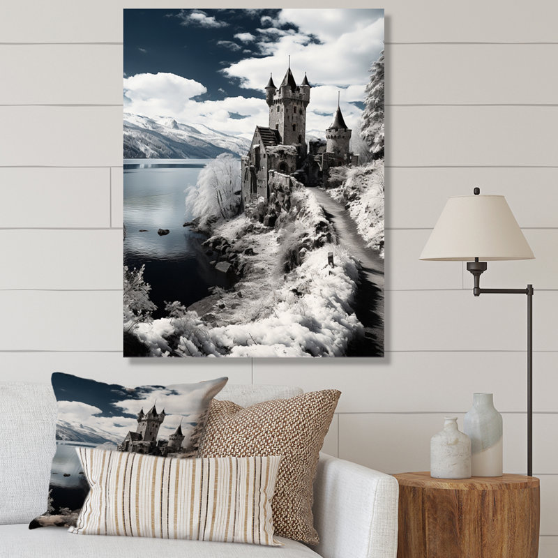 Allemagne, beau paysage noir et blanc sur toile, H 32 po x l 24 po x P 1 po, Toile tendue