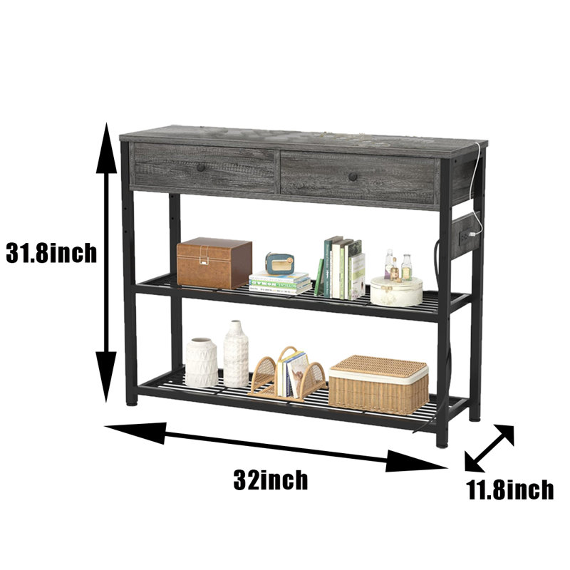 Narrow Sofa Table With Storage Rack
