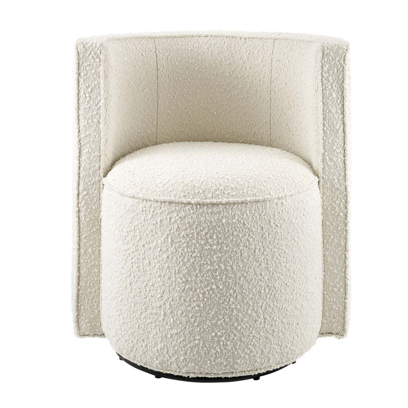 Fauteuil pivotant en tissu Della Boucle