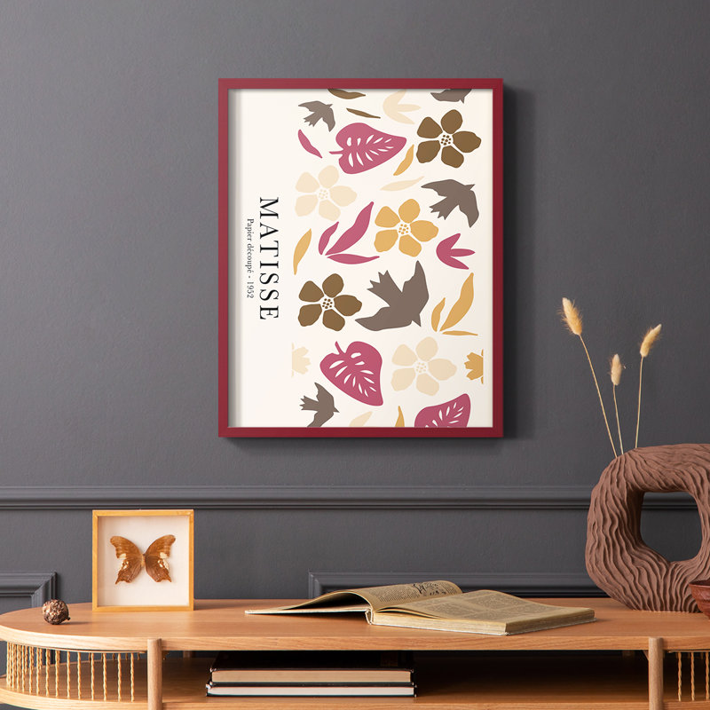 Matisse CCLVI, reproduction encadrée - bois massif, Rouge, H 8 po x l 10 po