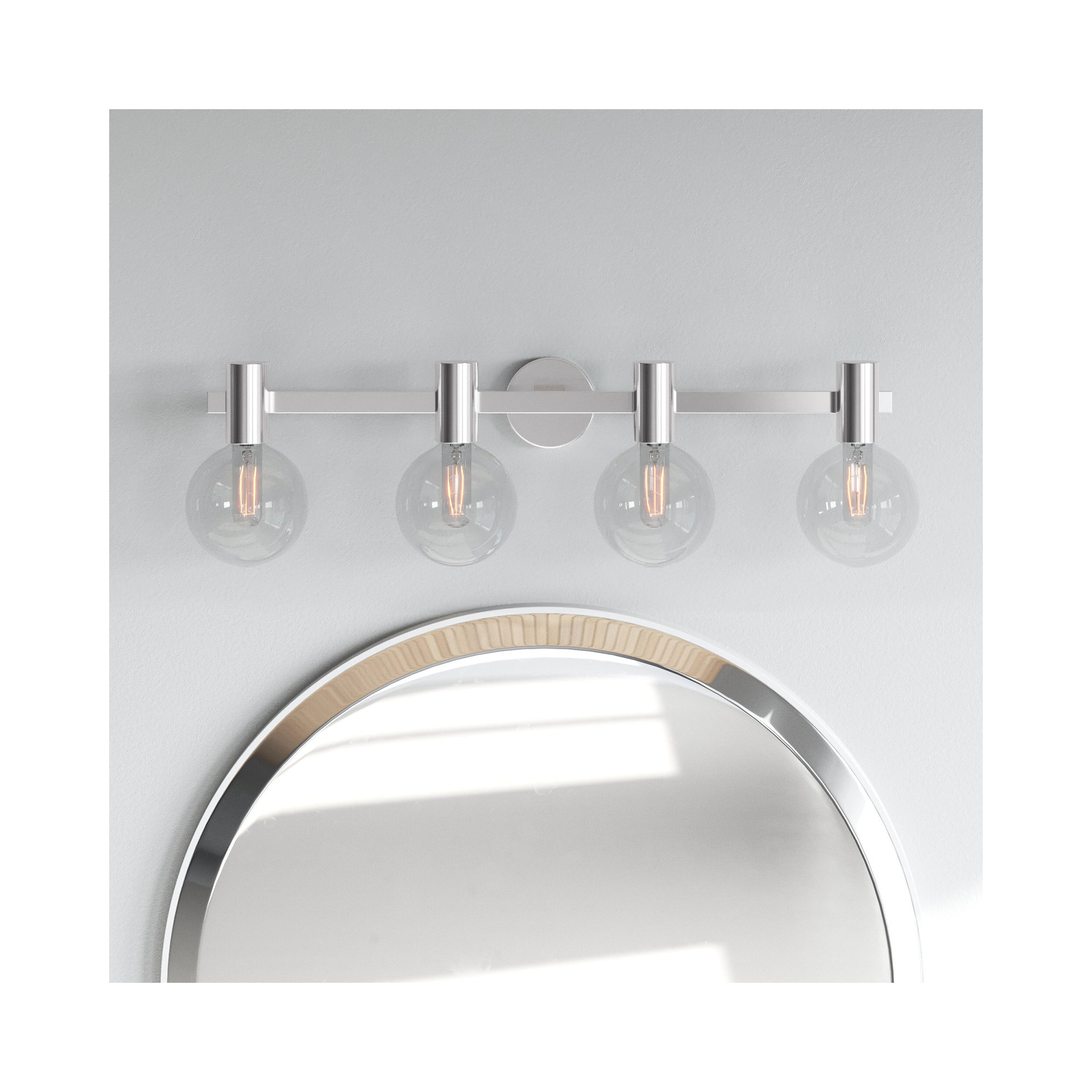 Ryenne 4 - Light Vanity Light, 10" H x 34" W x 34" D, 4 Lights, Chrome
