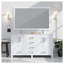 Meuble-lavabo blanc 60 po X P 22 po D, avec plateau en marbre de Carrare
