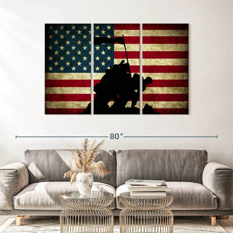 «Memorial Day USA Flag», reproduction sur toile, H 57 po x l 36 po x P 1,25 po