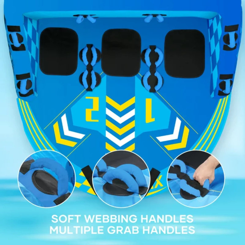Tube gonflable pour 3 personnes, bleu