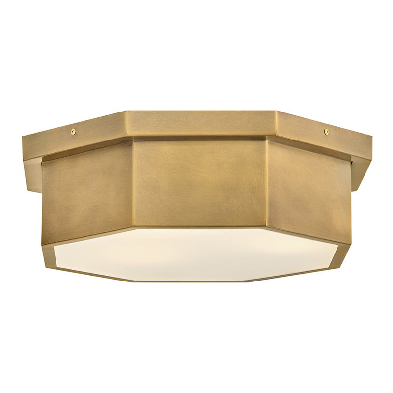 Facet 3 - Light Flush Mount, Heritage Brass