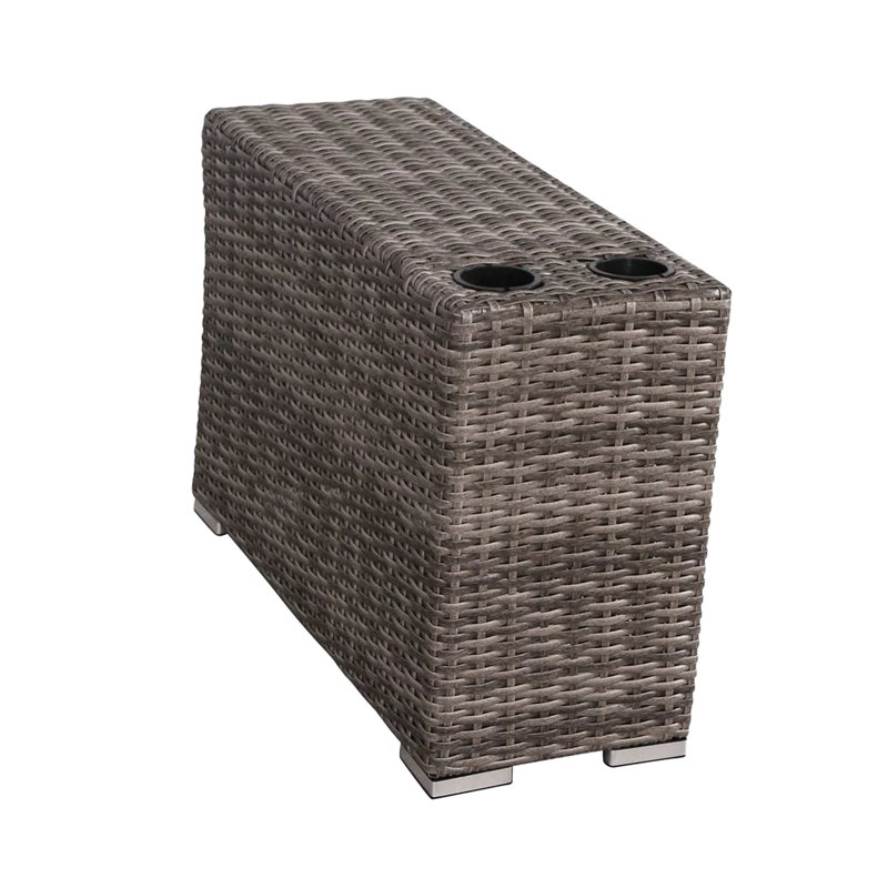 Table d'appoint d'extérieur entièrement assemblée - Ajoute de la fonctionnalité à la structure brun rouille du patio et complète le décor