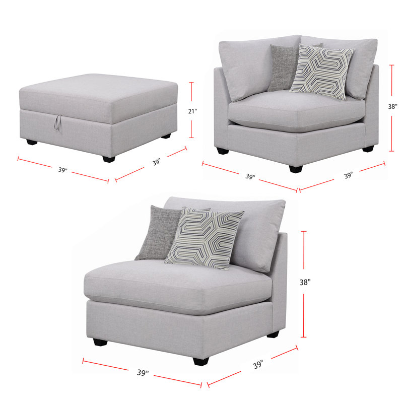 Upholstered L-Shaped Sectional Left Hand Facing