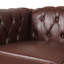 Fauteuil carré 85,12 po pour 3 places, cuir d'unité centrale brun foncé, coussins amovibles, largeur chic et pratique de 85,12 po, style exquis-623464040