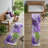 8' Runner Purple Abstract Washable Non Skid Indoor Outdoor Runner Rug