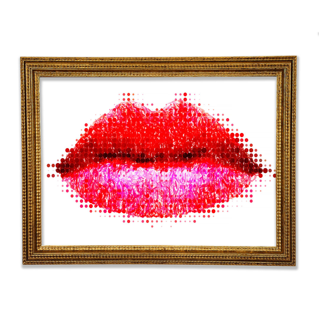 Gerahmtes Wandbild Dot To Dot Lips