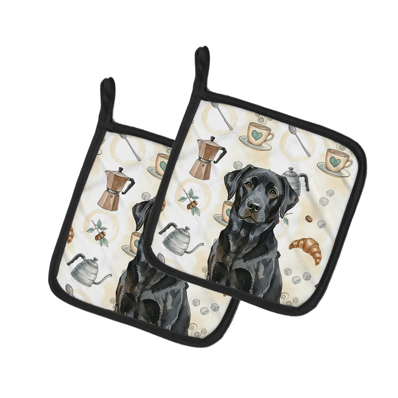 Paire de poignées noires Labrador Retriever