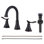 2-Handle 8 Inch Widespread Bathroom Sink Faucet Oil Rubbed Bronze Lavatory Faucet 3 Hole 360° Swivel Spout Vanity Sink Basin Faucets With Pop Up Drain Assembly And Cupc Water Supply Hoses
