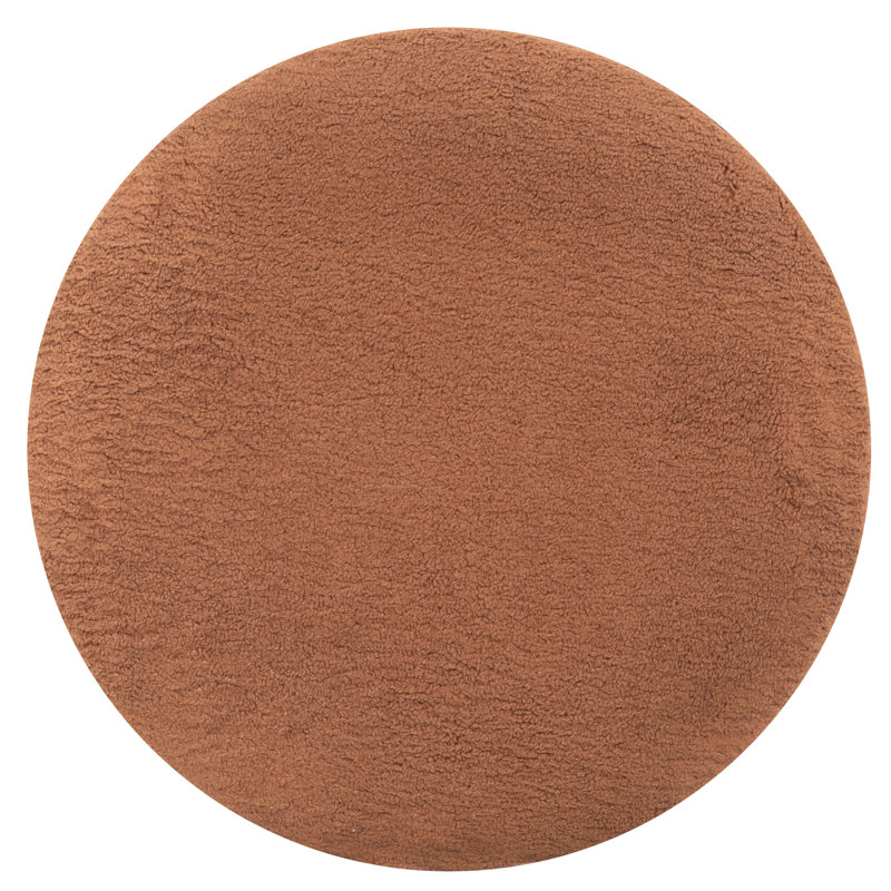 Mancora Upholstered Storage Ottoman, Rust Faux Shearling