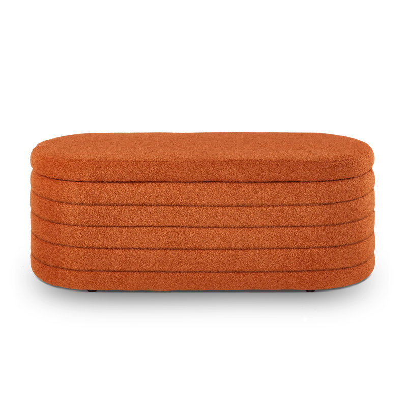 Banc de rangement avec repose-pieds Skandar, Orange