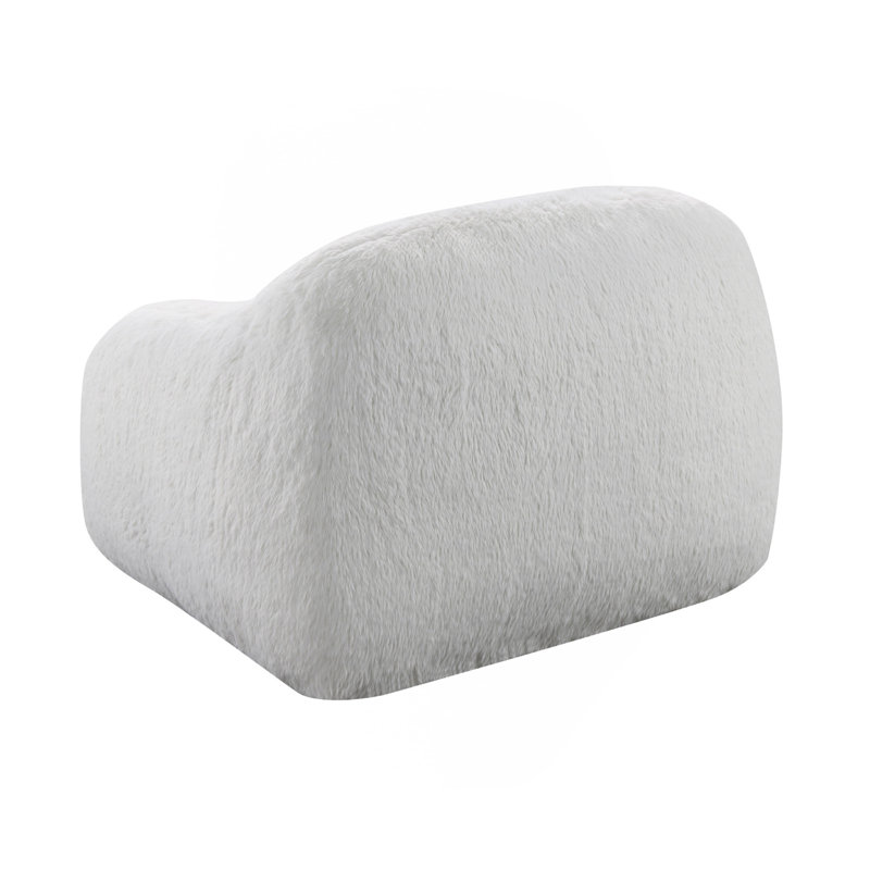 Fauteuil moelleux pivotant en fausse fourrure, White Faux fur