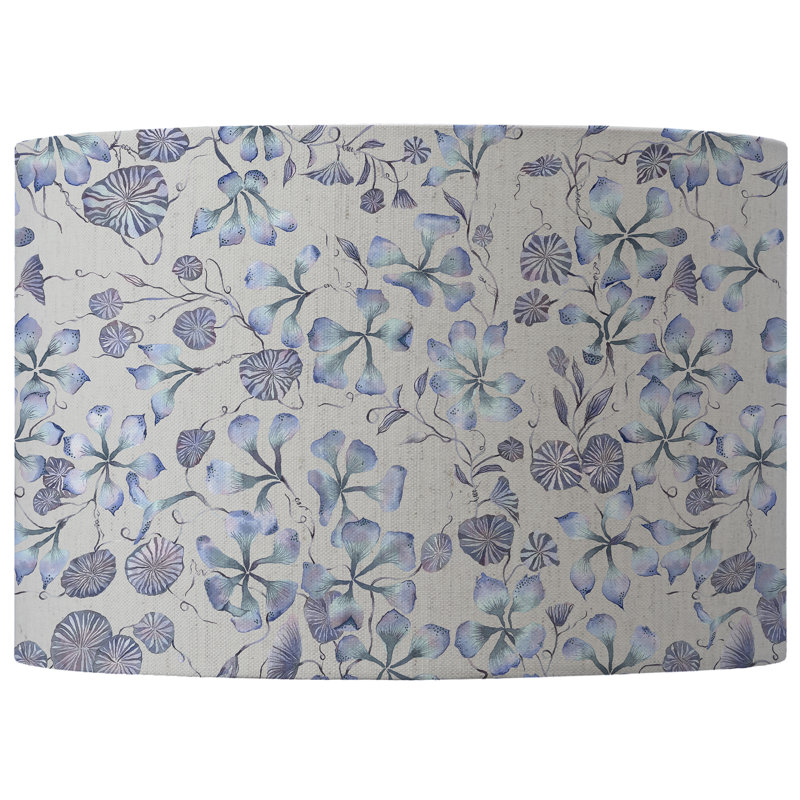Round Lamp Shade ( No Direct Attachment Method ), 24cm H x 46cm W x 46cm D, Blue