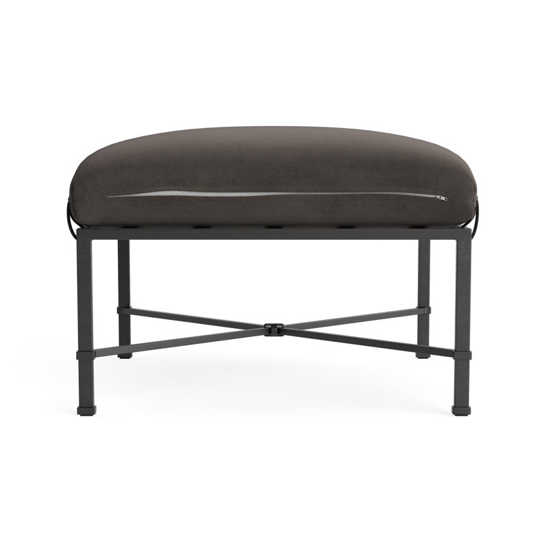 Venetian Outdoor Ottoman, Textured Pewter, Fushion Charcoal