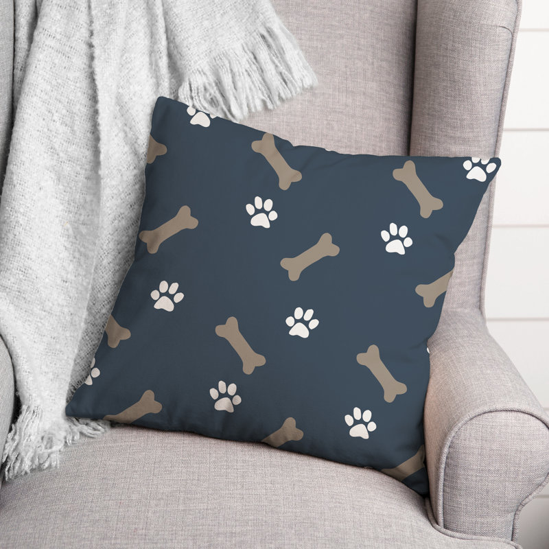 Animal Print Outdoor Reversible Throw Pillow, Blue, 18"H x 18"W