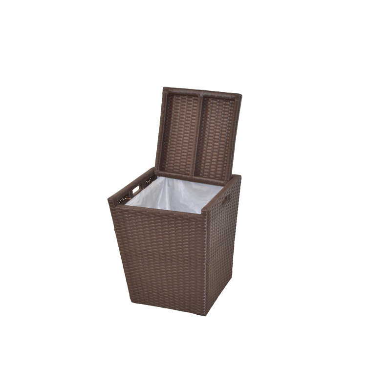 Plastic Laundry Basket with Handles, Brown