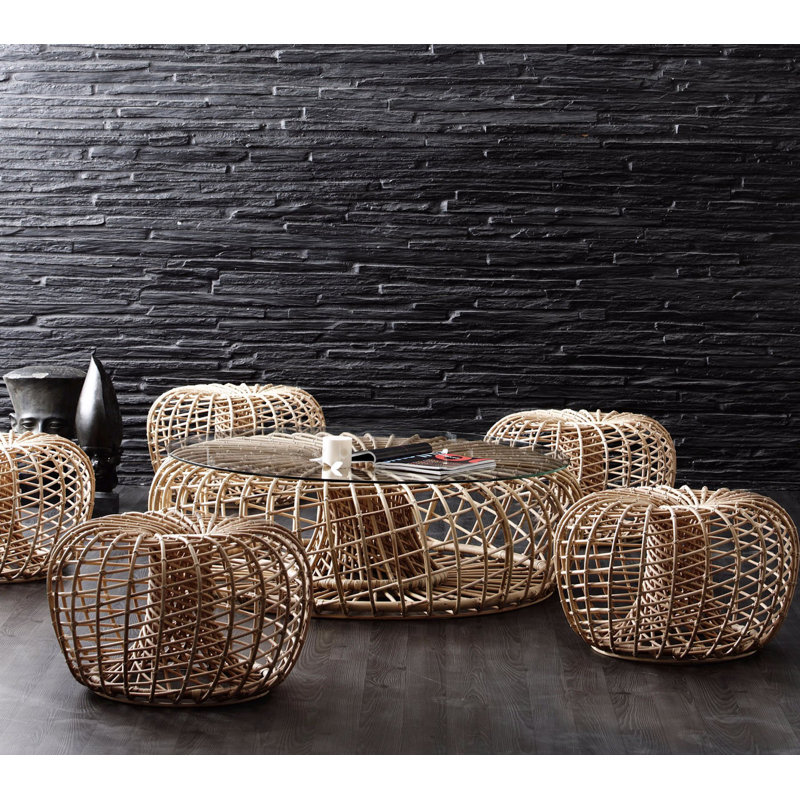 Nest 51.2" Wide Round Pouf Ottoman