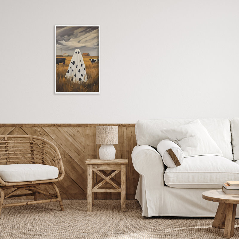 Vache fantôme dans une terre ferme, estampe numérique, conception par Arlington Prints, H 18 po x l 12 po