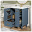 Meuble-lavabo 24 po bleu gris avec lavabo en céramique et armoire en bois massif