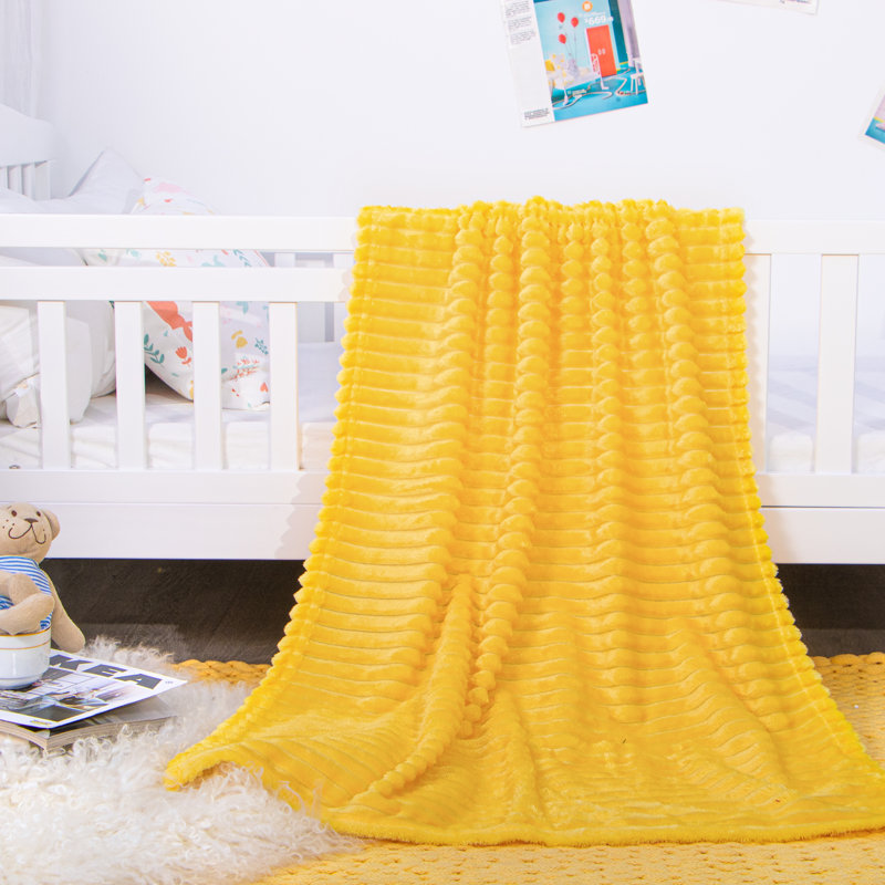 Couverture en flanelle ultra-douce, Jaune