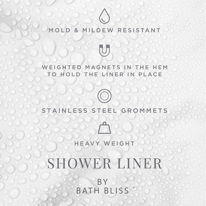 Bath Bliss 2 Pack Hotel Grade Peva Shower Curtain Liner, Clear