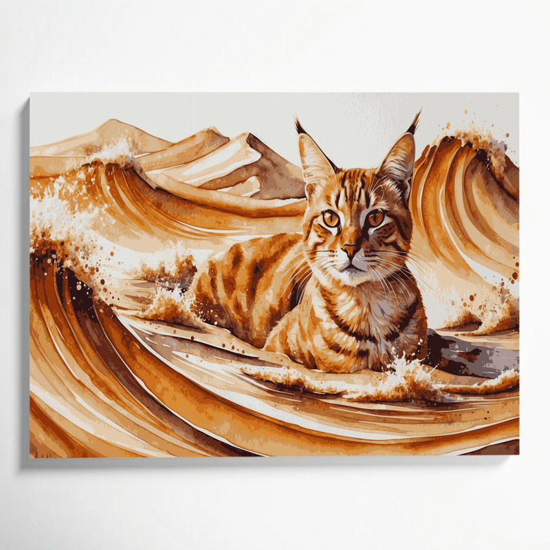 Art animalier sur toile beige, H 11 po x l 14 po