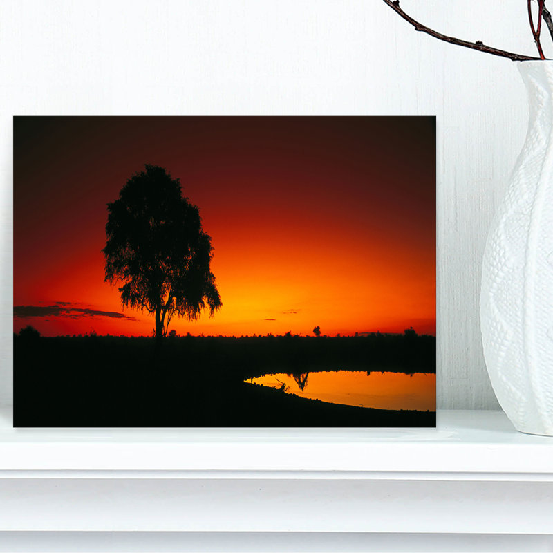 Coucher de soleil en Tanzanie - reproduction de photo sur toile tendue, H 20 po x l 20 po x P 1 po