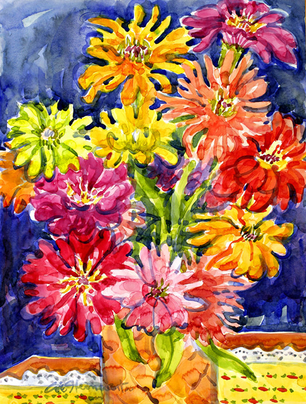 Drapeau de jardin 2 côtés gerber marguerites