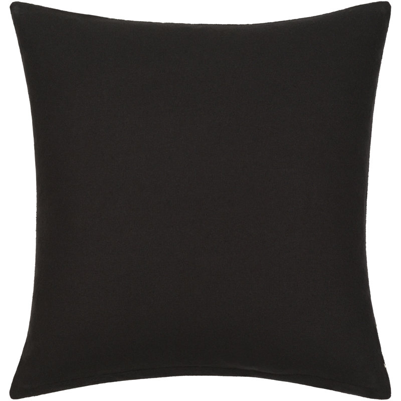 Clarisse Black and Cream Geometric Cotton Throw Pillow 20" x 20"