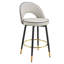 Chaise de bar rotative à 360 °, chaise de bar rembourrée confortable en polyuréthane moderne avec pieds en métal