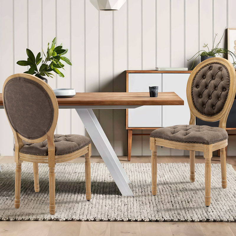 Upholstered Dining Side Chairs,Brown, Brown