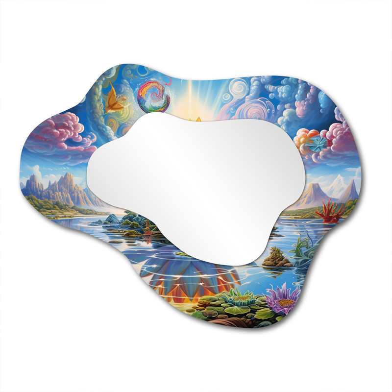 Grand miroir mural Lotus Modern, 27 po x 35 po