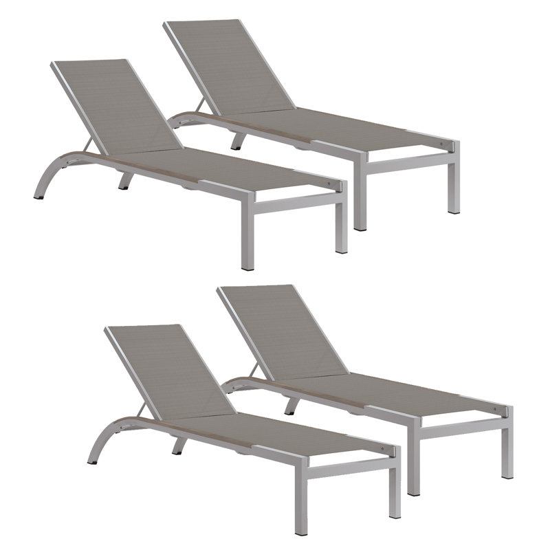 Argento Outdoor Chaise Lounge, Titanium
