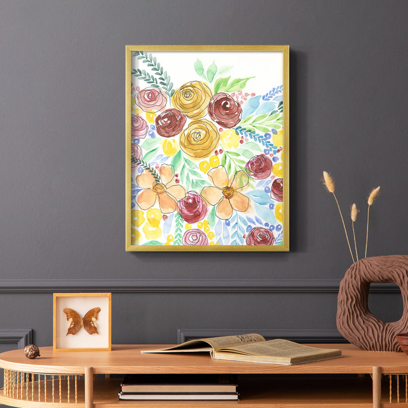 Flower Carousel I, reproduction encadrée - bois massif, H 20 po x l 16 po
