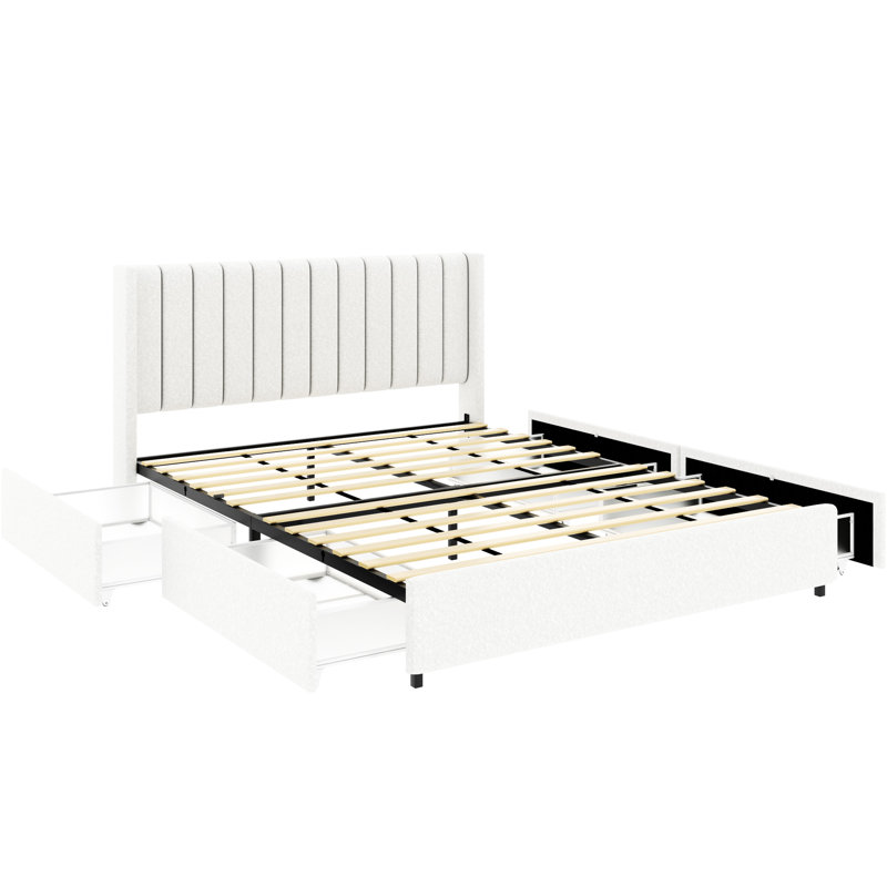 Grand lit transitionnel avec système de tiroir d'une capacité de 40 lb et base en métal