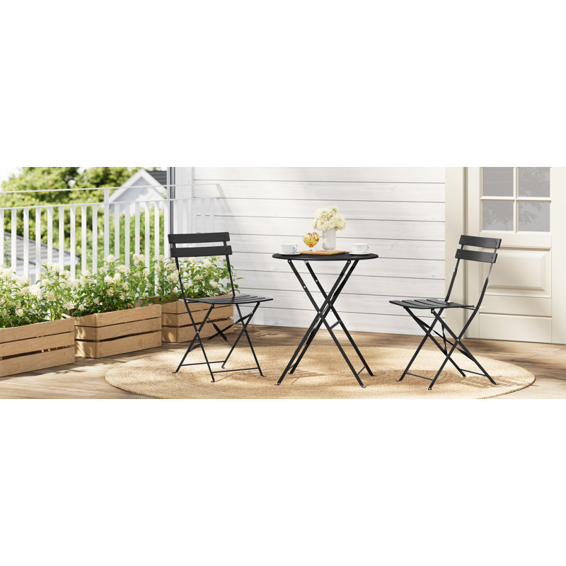 Round 3 - Piece 2 - Person 70Cm L Outdoor Bistro Set, Green
